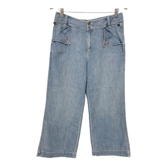 Lauren Jeans Co Ralph Lauren
Jeans 8 Petite Mid-Rise
Lightweight Wide Leg Crop - Picture 1 of 10